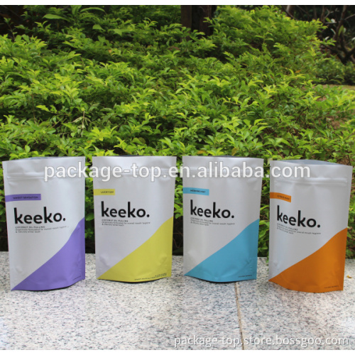 resealable zipper tea stand up pouches